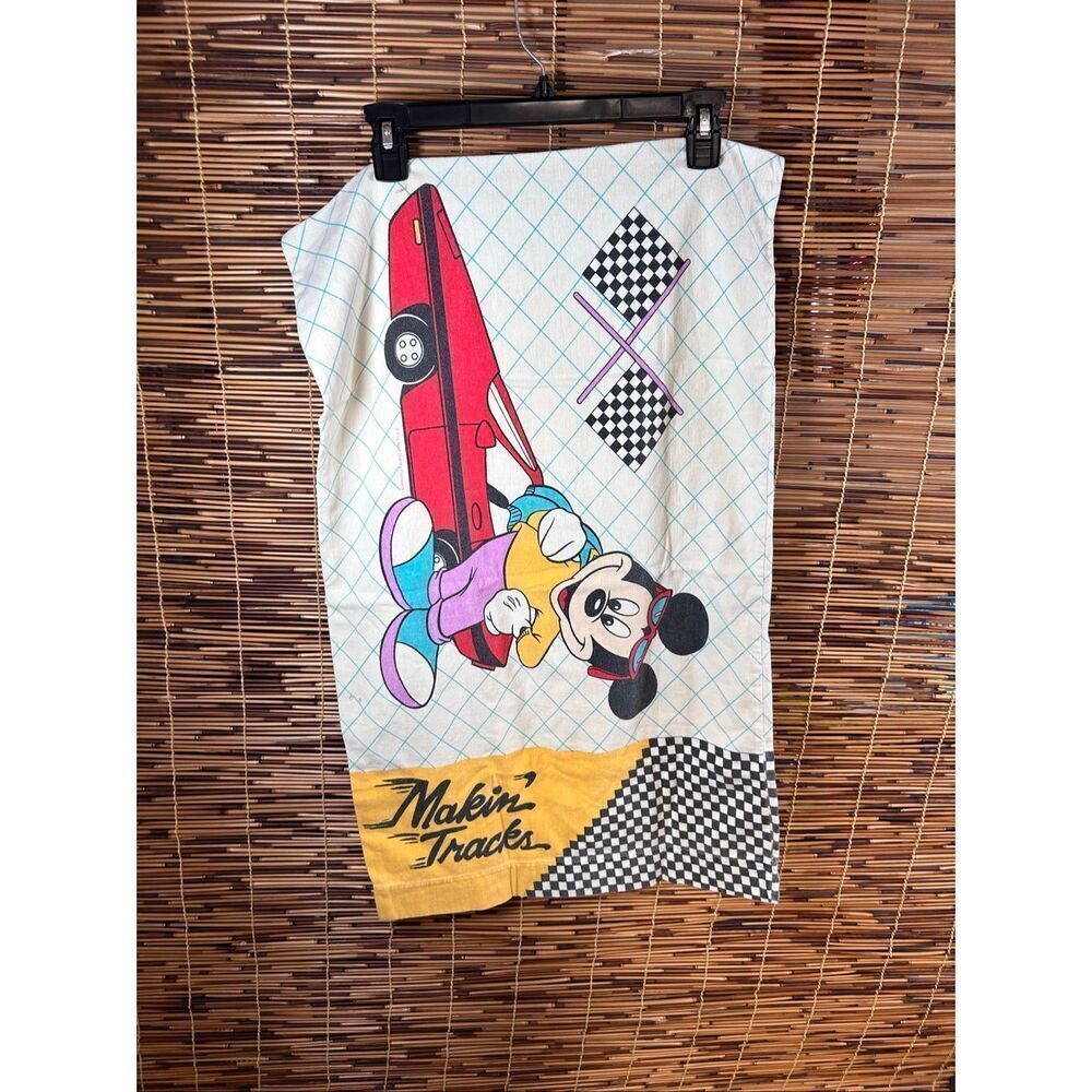 Mickey Mouse Disney Making Tracks Checkered Flag Pillowcase Double Sided Some fl
